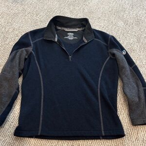 Kuhl Men's Dark Blue and Charcoal Zip-Up Sweater
